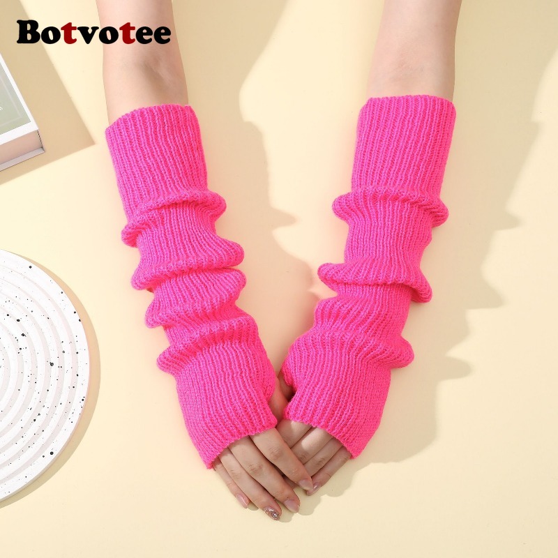 Fingerless Glove Knit - Botvotee Accesorios Y2k, Guantes de Punto