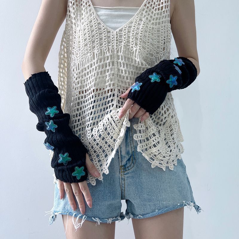Calentador de brazo de estrell - Fingerless Glove Knit reseña y precio