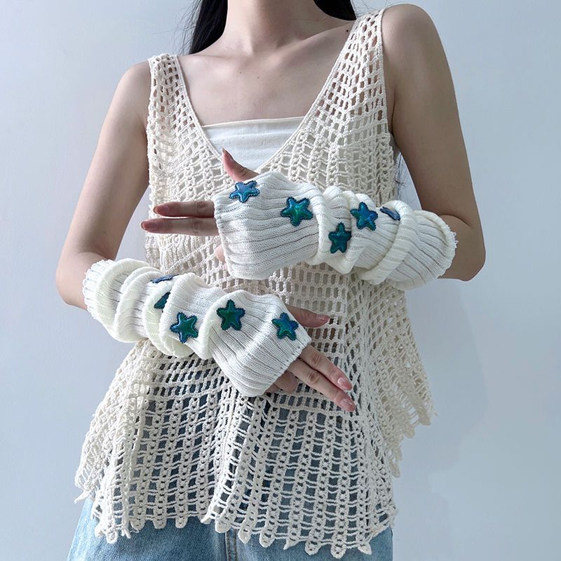 Calentador de brazo de estrell - Fingerless Glove Knit reseña y precio