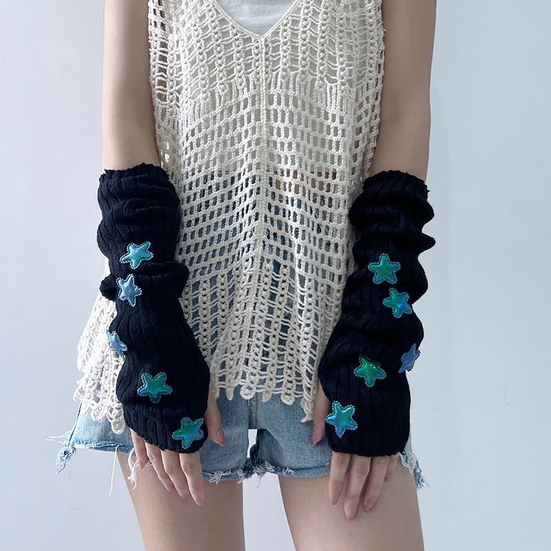 Calentador de brazo de estrell - Fingerless Glove Knit reseña y precio